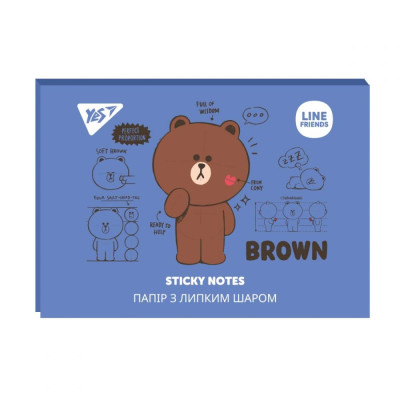 Папір з клейким шаром "Yes" /170334/ "Line Friends" (7диз.*20арк.) (1/12/144)