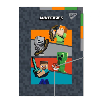 Папка на гумці А4 "Yes" /492112/ "Minecraft" 3 відділення (1/24/96)