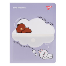 Папка "Yes" 20 файлів A4 /492102/ "Line Friends" з фронтальною кишенею (1/36/72)