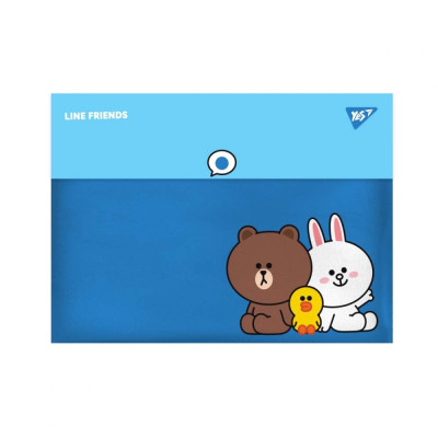 Папка-конверт на кнопці А4 "Yes" /492080/ "Line Friends" (1/12/60/120)