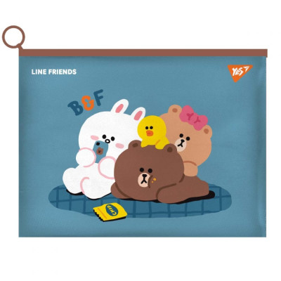 Папка-конверт з бігунком B6 "YES" /492095/ "Line Friends. Cony" (12/144)