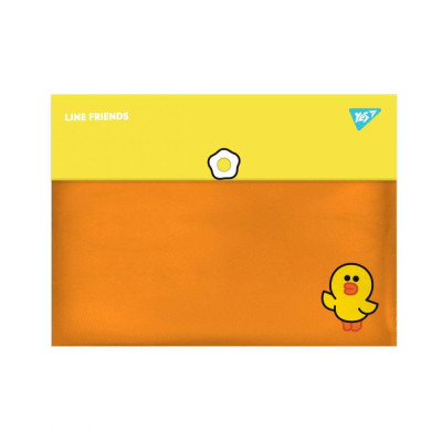 Папка-конверт на кнопці А4 "Yes" /492081/ "Line Friends" (1/12/60/120)
