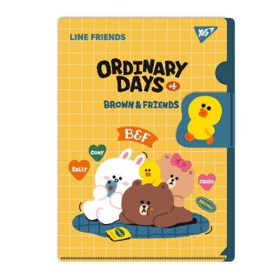 Папка-куток А4 "Yes" /492106/ з клапаном "Line Friends" (1/12/144)