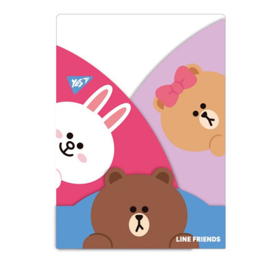Папка-куток А4 "Yes" /492084/ "Line Friends" 3 фігурних відділення (1/10/300)