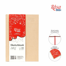 Скетчбук A5/96арк. "ROSA Studio" /16R5017/4823098506515/ 100 г/м2, кремовий, білий папір (1)