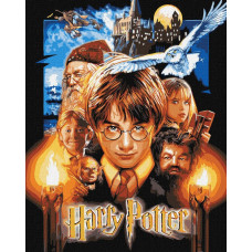 Картина за номерами "Ідейка" /KHO8716/ "Harry Potter: Постер з фарбами металік" 40*50см