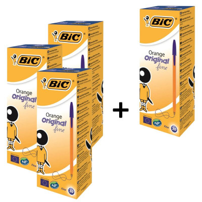 АКЦІЯ Ручка кулькова "BIC" Orange (уп.20шт)/1199110111/ синя 3+1 (1)
