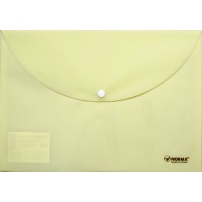 Папка-конверт на кнопці А4 "NORMA" /5102-03/ РР 160мкн "Pastel", жовта (12/600)