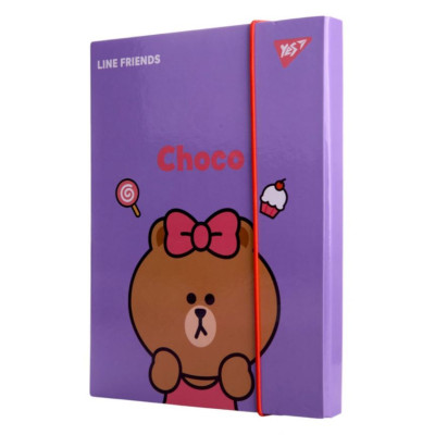 Папка для зошитів на гумці В5 "Yes" /500242/ картон, "Line Friends" (1/12)