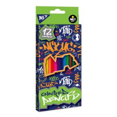 Олівці кольорові "Yes" 12 кол. /290529/ "Smiley World Pattern" (1/12/240)