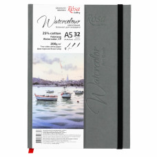 Скетчбук для АКВАРЕЛІ A5/32арк. "ROSA Gallery" /169153009/4823098508380/ 200 г/м2, сер.зерно, білий папір