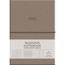 Блокнот А5/96 арк. "Школярик" Business /A5-7136Milk Chocolate/ == обкл.поліуретан м'яка, крем блок, 80г/м2 "Milk Chocolate" (1/12)