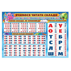 Плакат "ЕУ" /PL-01U/ "Вчимося читати склади" А2 (62*43 см) (20)