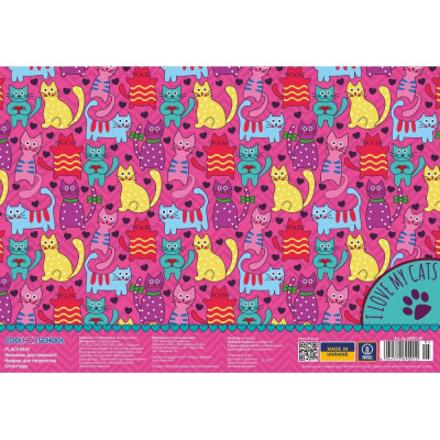 Підкладка настільна "CoolForSchool" /CF69001-05/ "Funny Cats" 27х38,5 см (1/8/160)