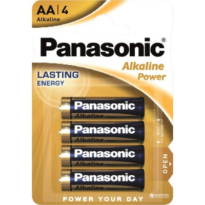 Батарейка "Panasonic" /LR6/4bl/273/984/ Alkaline Power, лужна, 1,5V, пальчик (4/48)