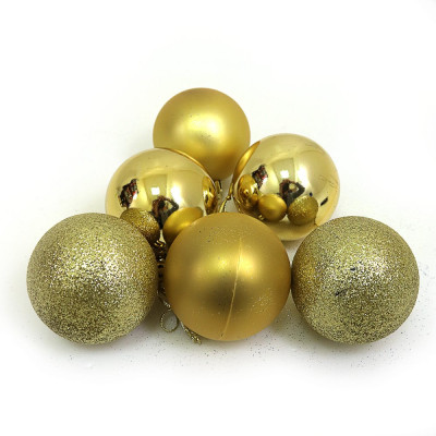 Набір новорічних кульок "JO"  /DSCN0570-G-6/ "GOLD" 6см,/6шт, (1/115)