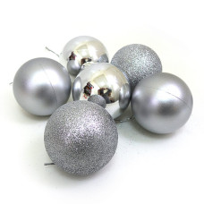 Набір новорічних кульок "JO"  /DSCN0579-7/ "SILVER" 7см,/6шт, (1/192)