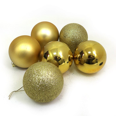 Набір новорічних кульок "JO"  /DSCN0570-8/ "GOLD" 8см,/6шт, (1/64)