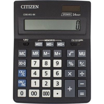 Калькулятор "Brilliant" /CDB1401-BK/ настол., 14-розр, 2пам, 205*155*35мм