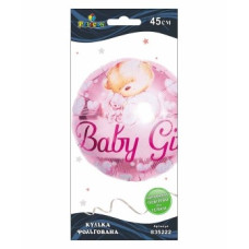 Кулька фольгована "Pelican" /835222/ Baby Girl ведмедики рожева,  45см