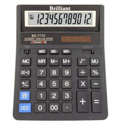Калькулятор "Brilliant" /BS-777C/ настол.12-разр,2 пам.205*159