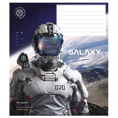 Зошит уч. "Школярик" 12арк.# /3385K/ "Galaxy life" ВД-лак (хлопчик) (30/300)