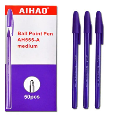 Ручка кулькова "AIHAO" /CS-555/ 0,5мм, Фіолетова (50/2800)