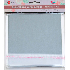 Заготовка для листівок "SANTI" /952248/ 15*15 см 5шт.,серебр.,перламутр.,250г/м2 (1/100)