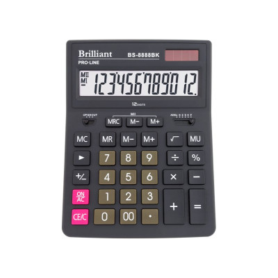 Калькулятор "Brilliant" /BS-8888BK/ настол.12-разр,2 пам.205*155