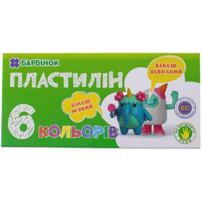 Пластилін "Барвінок" 6кол. /6-430/ 120гр (1/20/80)