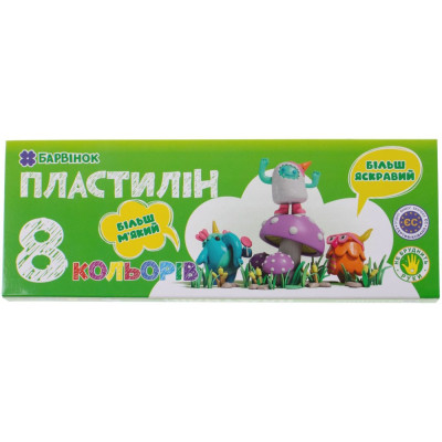 Пластилін "Барвінок" 8кол. /6-431/ 160гр (1/20/80)