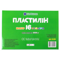 Пластилін "Барвінок" 16кол. /6-434/ 320гр (1/20/40)