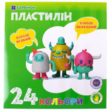Пластилін "Барвінок" 24кол. /6-435/ 480гр (1/10/30)