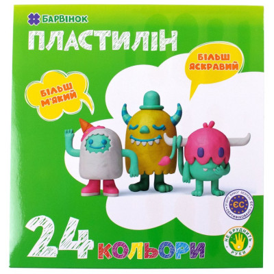 Пластилін "Барвінок" 24кол. /6-435/ 480гр (1/10/30)