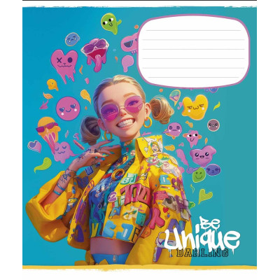 Зошит уч. "Школярик" 24арк.== /3455L/ "Be unique " виб.УФ-лак (дівчинка) (25/200)