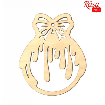 Заготовка "Rosa Talent" "Новорічна куля-3" /210/ 4шт, фанера, 7,5*10см