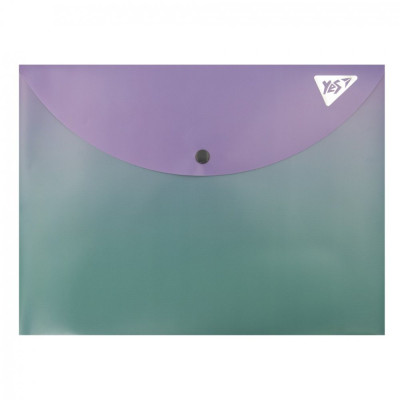 Папка-конверт на кнопці А4 "Yes" /492293/ "Fusion", фіолетово-зелена (1/12/150)