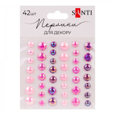 Стрази самоклеючі "Santi" /743007/ "Beads"  бузкові, 42 шт (1/12/288)