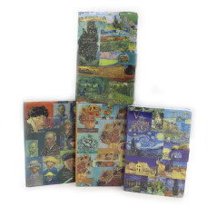 Блокнот А6/112арк "JO" /9501-15/ на кнопці "Картина"  мікс