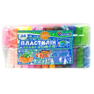 Маса для ліплення "JO" /34SL7720-24/ супер легка 24кол*15г+ стеки, OPP (1/96)