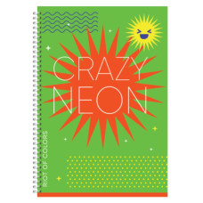 Блокнот А6/72 арк "Рюкзачок" /ППТ-1/ серія «CREAZY NEON», # спіраль збоку, тв. обкл., 60 г/м2, мікс (1/20)