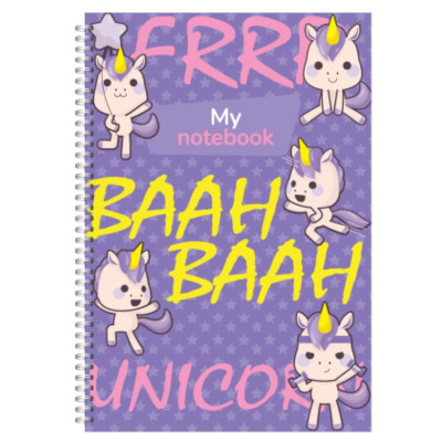 Блокнот А6/72 арк "Рюкзачок" /ППТ-1/ серія «FUNNY PETS», # спіраль збоку, тв. обкл., 60 г/м2, мікс (1/20)