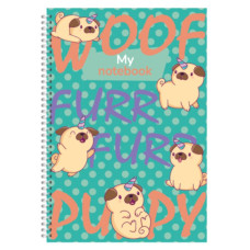 Блокнот А6/72 арк "Рюкзачок" /ППТ-1/ серія «FUNNY PETS», # спіраль збоку, тв. обкл., 60 г/м2, мікс (1/20)