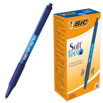 Ручка кулькова автомат "BIC" Soft Feel clic Grip /8373982/446/346/ синя (12/216)