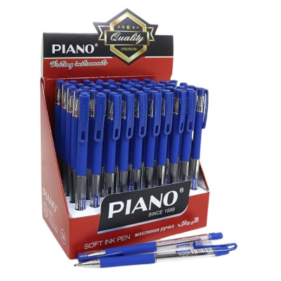 Ручка масляна "PIANO" /РТ-350-BL/ синя, грип (50/2400)