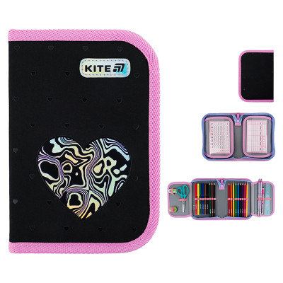 Пенал "Kite" /K25-622H-3/ 1 від., 2 відв., з наповненням 622H Love is (1/42)