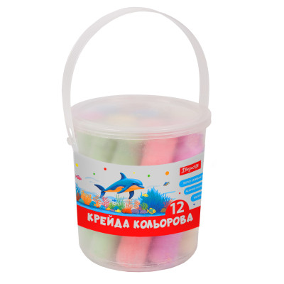 Крейда кольорова 12 шт. "1В" /400548/ JUMBO у відрі (1/24)