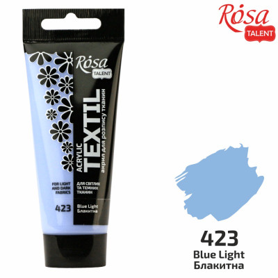 АКРИЛ для тканин "ROSA TALENT" /423/ Блакитна, 60мл (1/4)