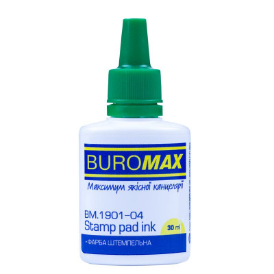 Фарба штемпельна "BuroMAX" /BM.1901-04/ 30 мл зелена (1/12/288)