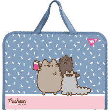 Папка-портфель на блискавці А4+ "Yes" /492316/ "Pusheen" з ткан. ручк. (1/12/48)